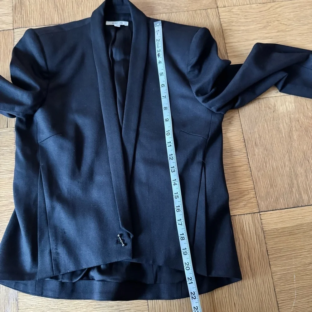 Helmut Lang Black Blazer Suit Jacket Structured Barbell Wool Silk Size 0